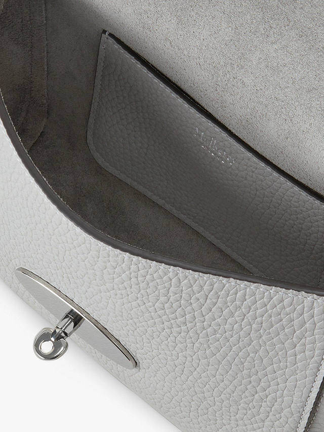 Mulberry Lily Heavy Grain Leather Shoulder Bag, Pale Grey