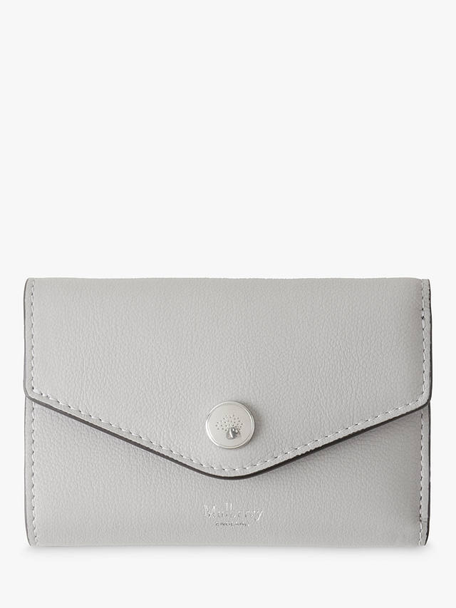 Mulberry Folded Multi-Card Micro Classic Grain Leather Wallet, Pale Grey