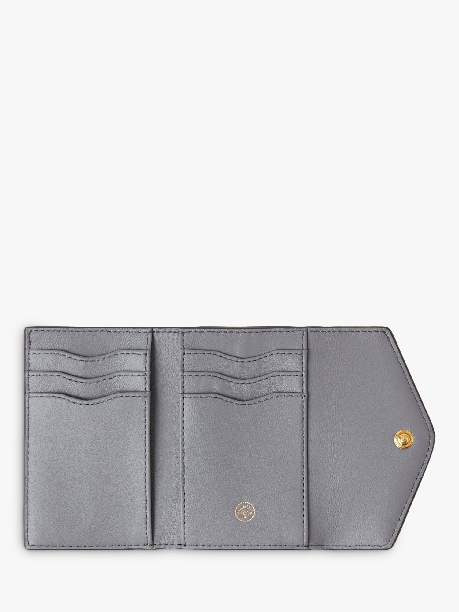 Folded Multi-Card Wallet, Pale Grey Micro Classic Grain