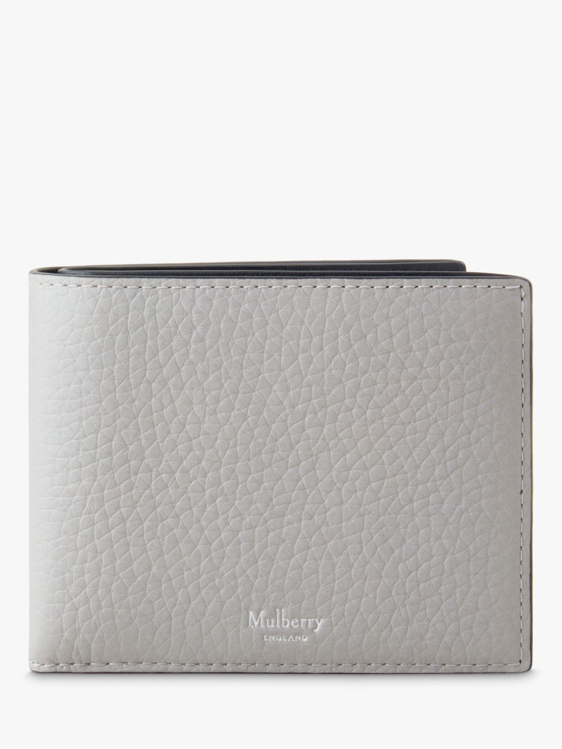 Mulberry Eight Card Heavy Grain Leather Wallet, Pale Grey