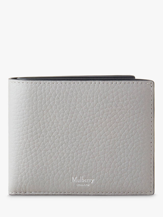 Mulberry Eight Card Heavy Grain Leather Wallet, Pale Grey
