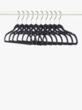 John Lewis Slim Plastic Hangers, Set of 10, Black