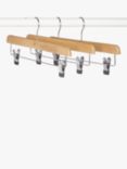 John Lewis Skirt Clip Hangers, (FSC Beech) Pack of 3, Natural