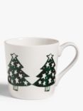 John Lewis Christmas Trees Stoneware Mug, 330ml, Green