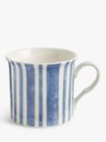 John Lewis ANYDAY Classic Striped Stoneware Mug, 240ml, Blue