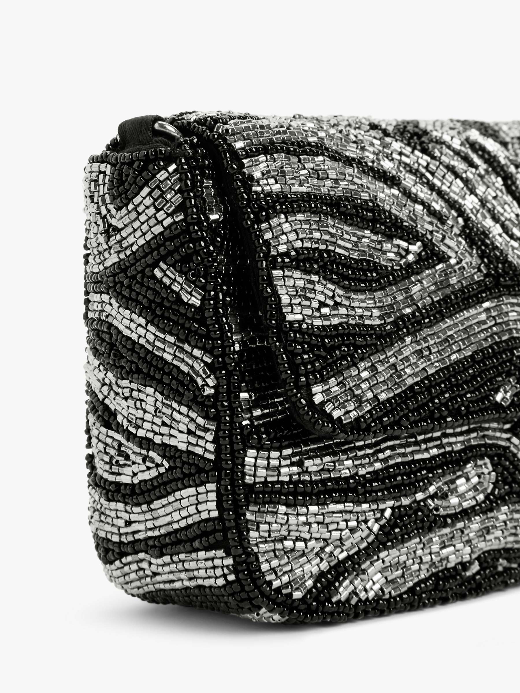 Buy John Lewis Zebra Beaded Crossbody Bag, Black/SIlver Online at johnlewis.com