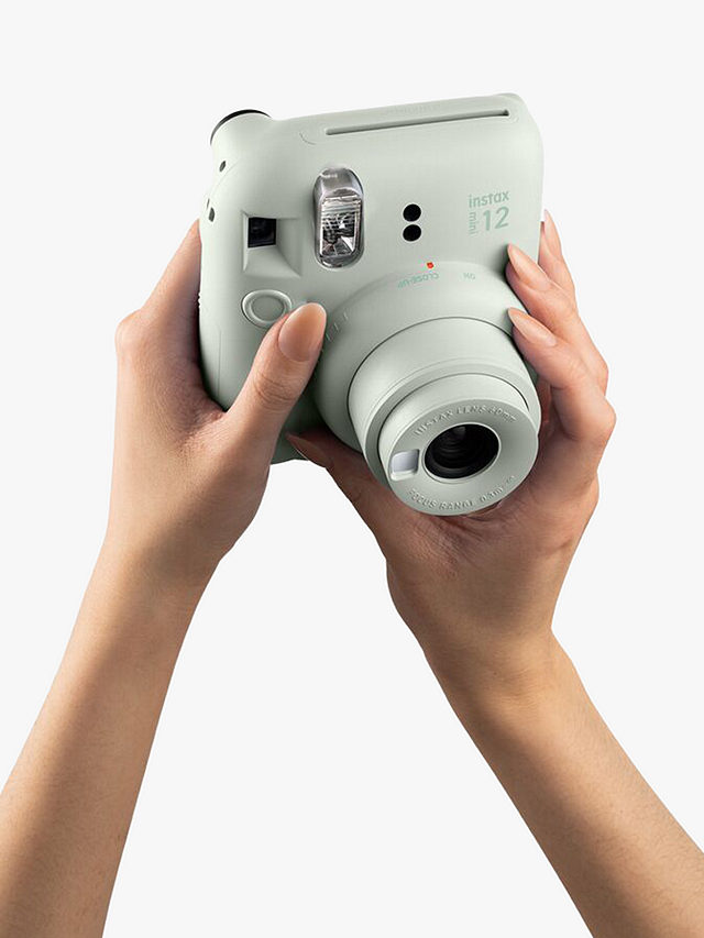 Fujifilm Instax Mini 12 Instant Camera with Built-In Flash & Hand Strap, Mint Green
