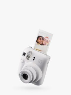 Fujifilm Instax Mini 12 Instant Camera with Built-In Flash & Hand Strap, Clay White