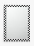 John Lewis Checkerboard Rectangular Wall Mirror, 72 x 50cm, Black/White