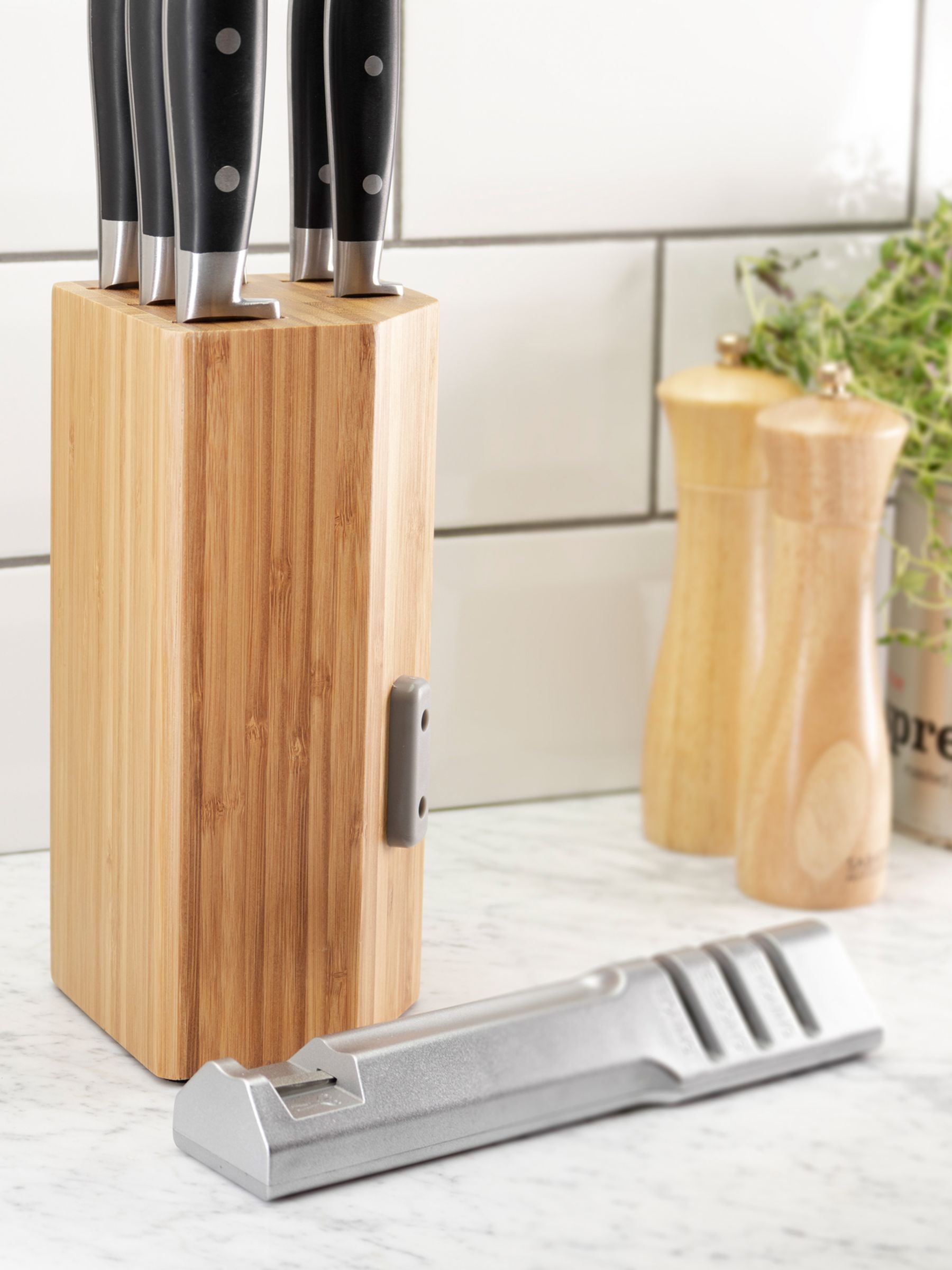 Taylors Eye Witness 9pc Acacia Wood Knife Block - Bakewell Cookshop