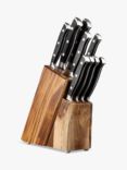 Taylor's Eye Witness Acacia Wood Filled Knife Block Set with Knife Sharpener, 9 Piece