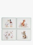 Wrendale Designs Cork-Backed Animal Placemats, Set of 4, White/Multi
