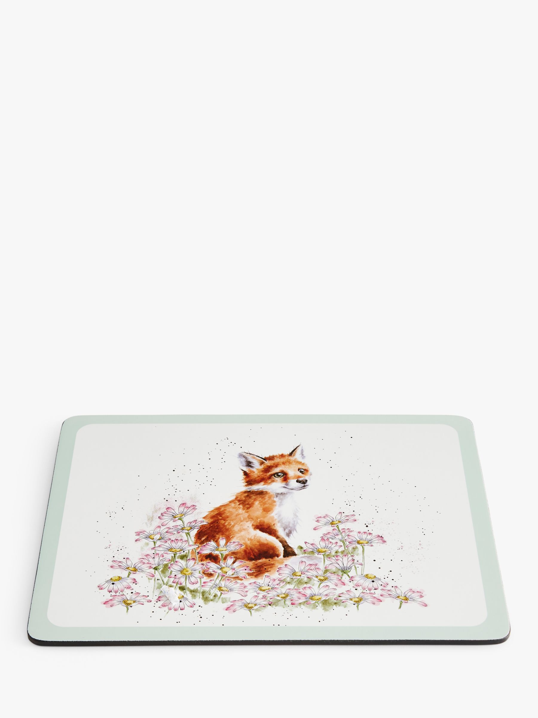 Wrendale Designs Cork-Backed Animal Placemats, Set of 4, White/Multi