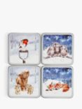 Wrendale Designs Christmas Cork-Backed Coasters, Set of 4