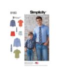 Simplicity Boys' and Men's Shirt, Boxers and Tie Sewing Pattern, S8180A