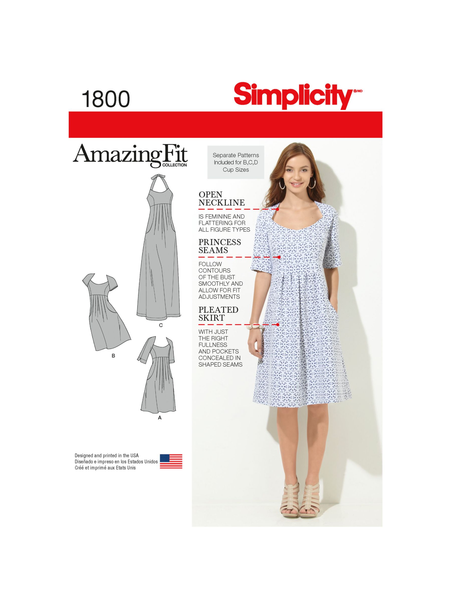 Simplicity Women's and Plus Size Dresses Sewing Pattern, 1800, BB