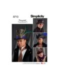 Simplicity Men's Costume Hats Sewing Pattern, S8713, A