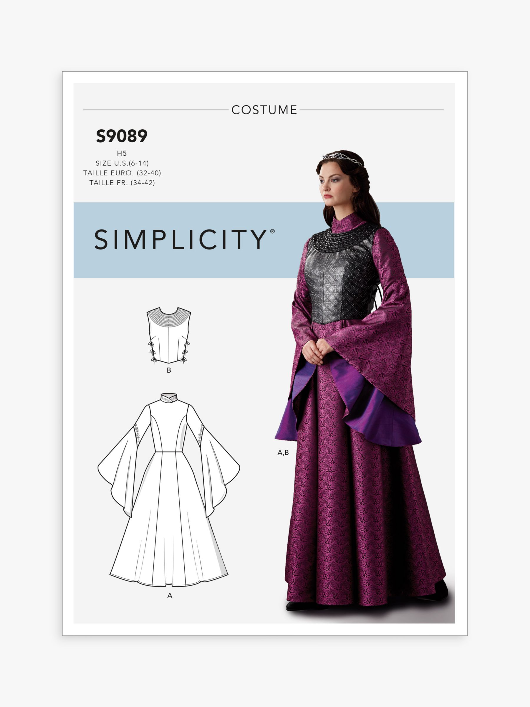 S9329, Simplicity Sewing Pattern Misses' Dress in Two Lengths
