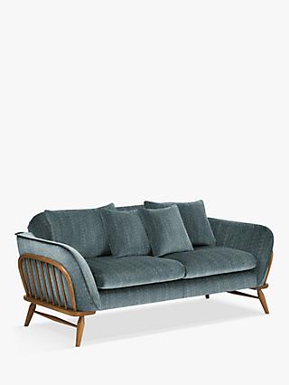 Hexton Range, ercol for John Lewis Hexton Medium 2 Seater Sofa, Light Leg, Textured Weave Blue