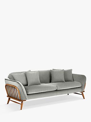 Hexton Range, ercol for John Lewis Hexton Large 2 Seater Sofa, Vintage Ash Leg, Textured Weave Natural