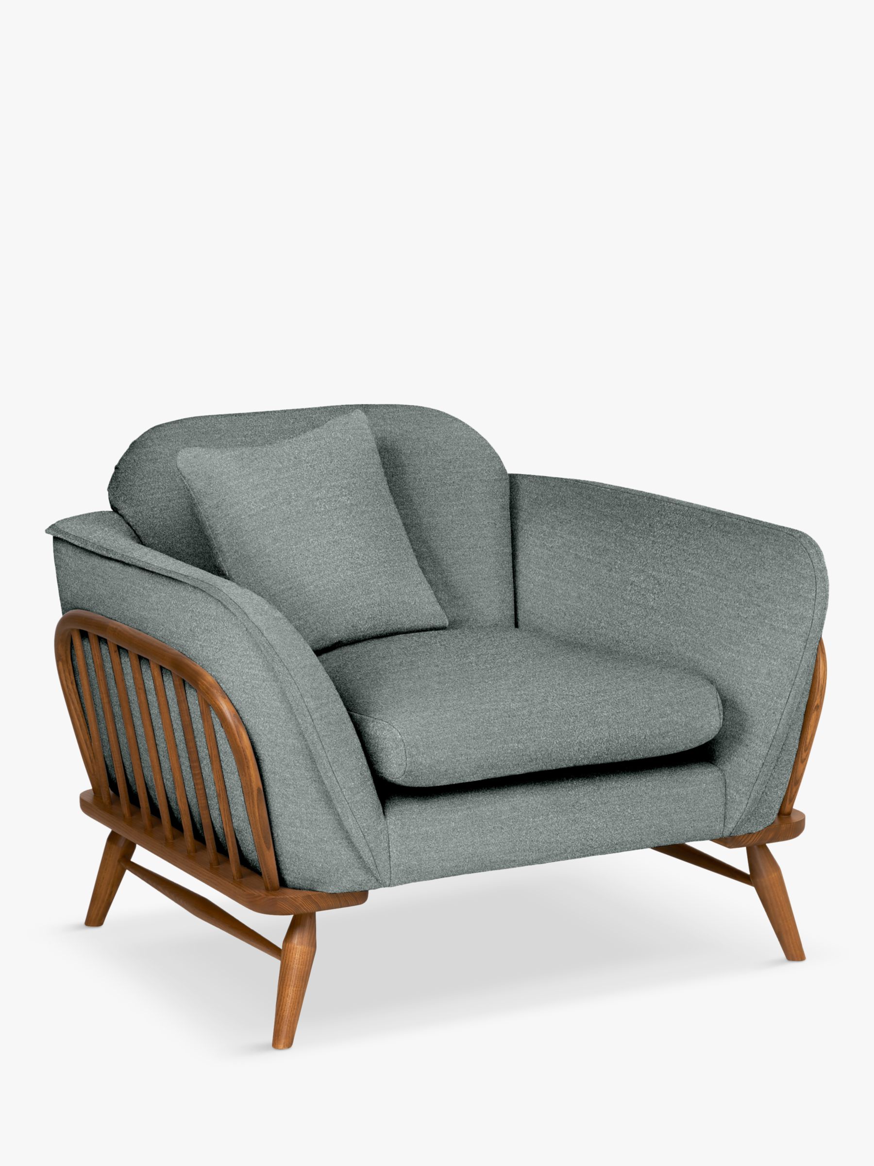 Hexton Range, ercol for John Lewis Hexton Armchair, Vintage Ash Leg, Boucle Grey