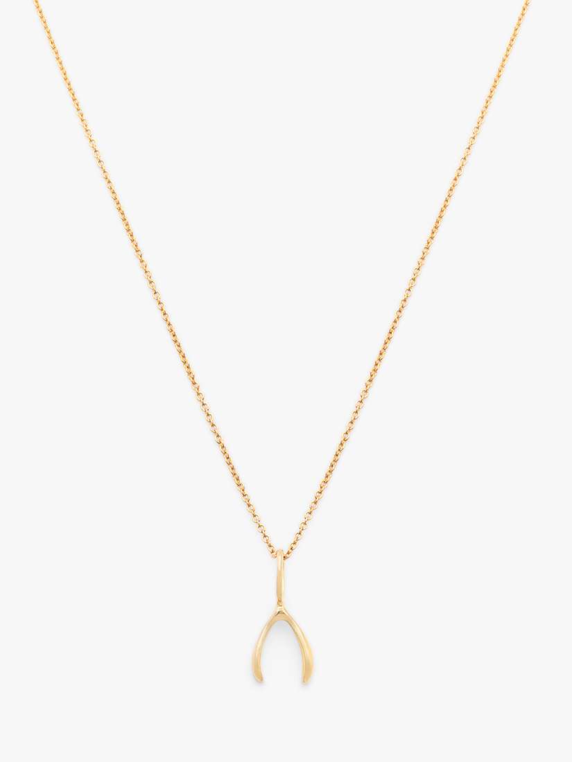 Buy Leah Alexandra Wishbone Pendant Necklace, Gold Online at johnlewis.com