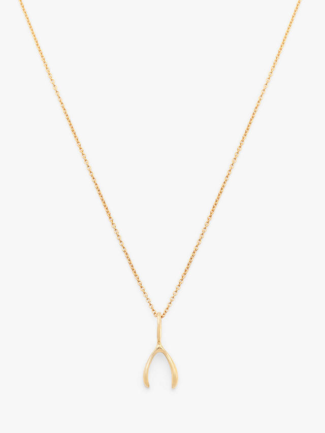 Leah Alexandra Wishbone Pendant Necklace, Gold