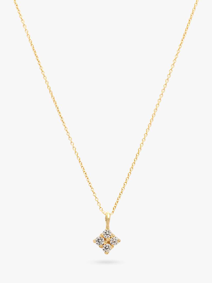 Buy Leah Alexandra Quaditta Cubic Zirconia Pendant Necklace, Gold Online at johnlewis.com