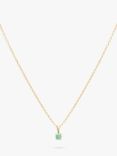 Leah Alexandra Gemstone Pendant Necklace, Gold/Emerald