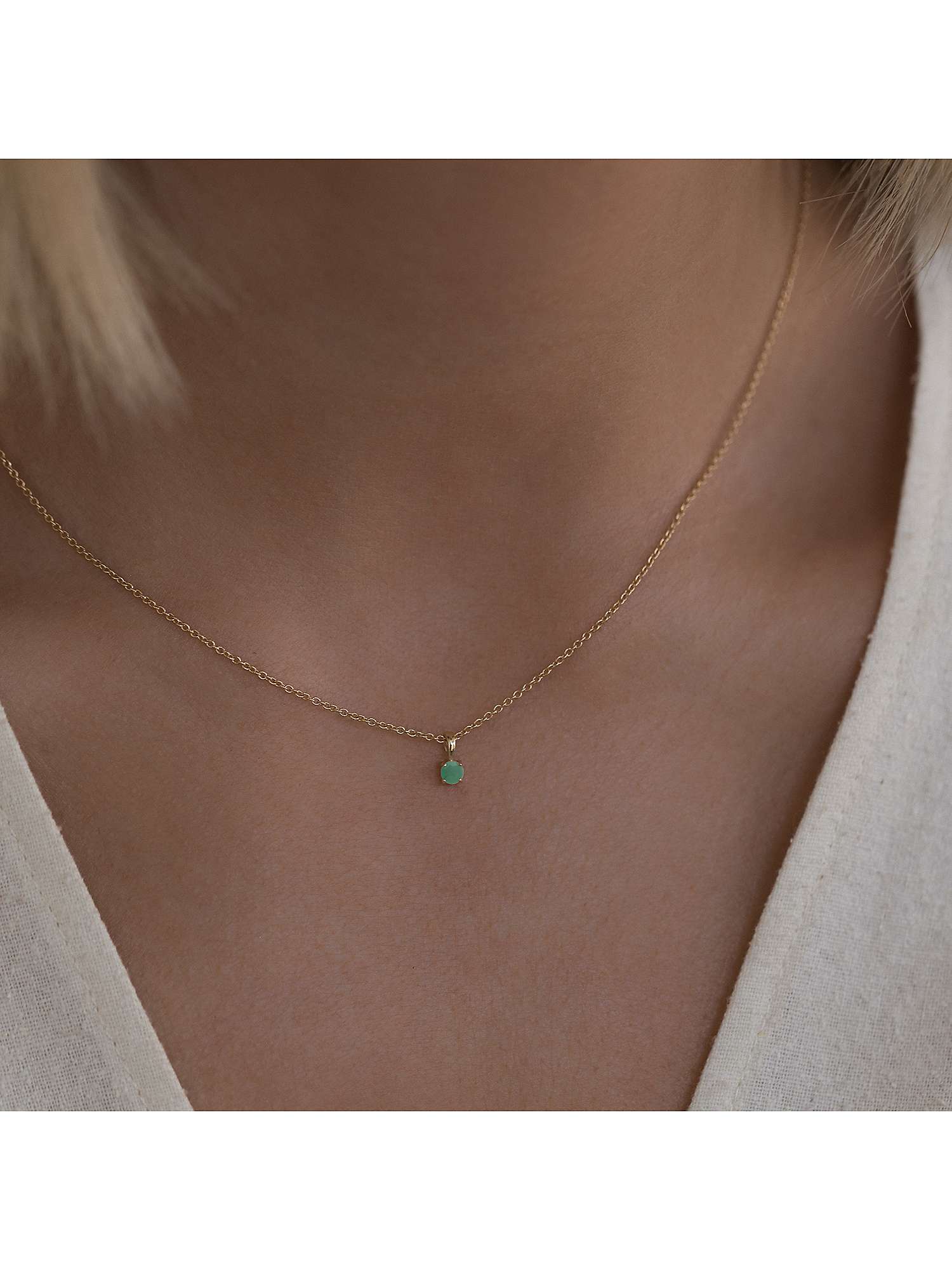 Buy Leah Alexandra Gemstone Pendant Necklace, Gold/Emerald Online at johnlewis.com