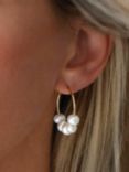 Leah Alexandra Mini Cannes Pearl Hoop Earrings, Gold