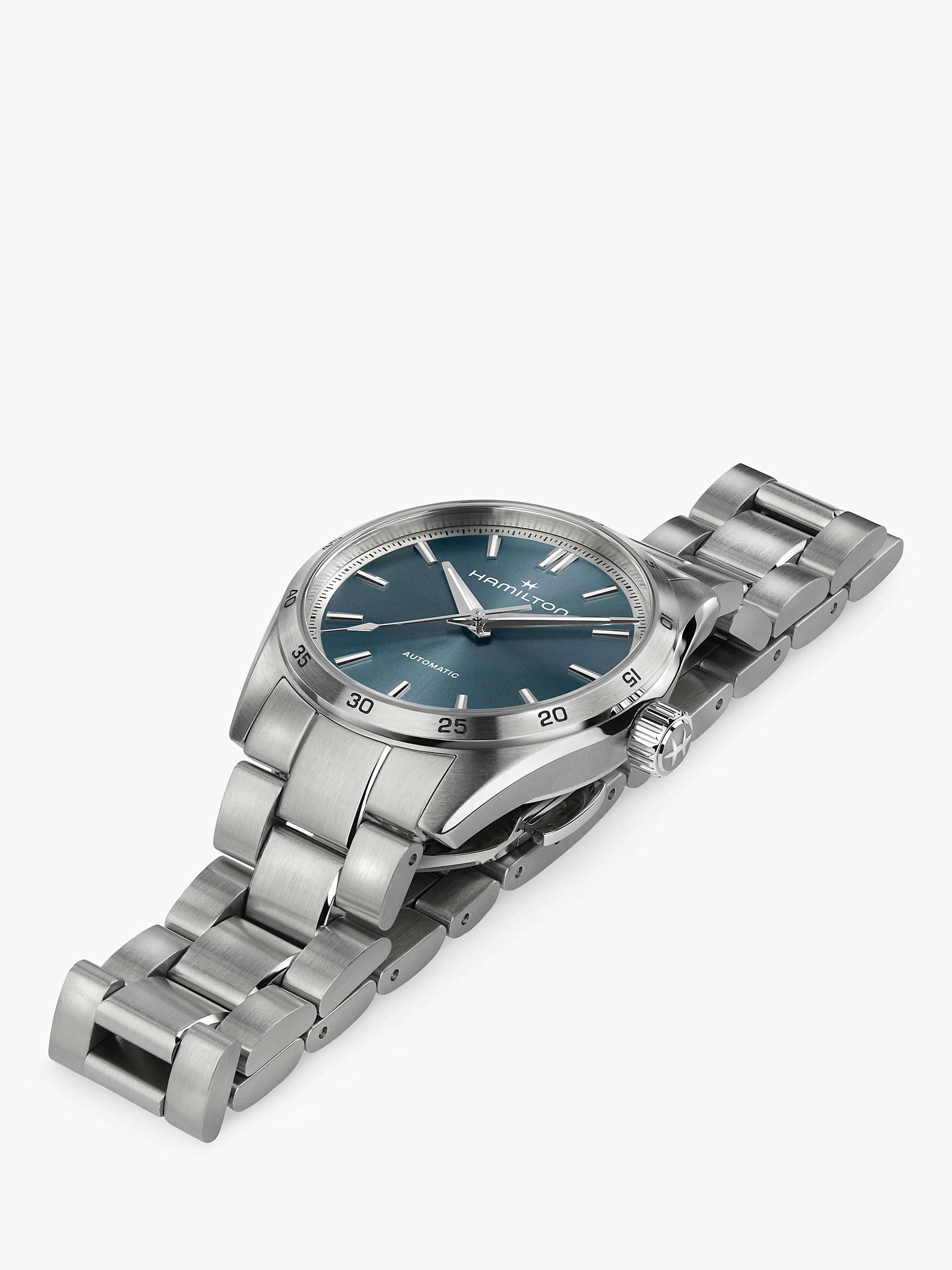 Buy Hamilton H36105140 Unisex Jazzmaster Performer Automatic Bracelet Strap Watch, Silver/Blue Online at johnlewis.com