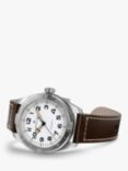 Hamilton Unisex Khaki Field Expedition Automatic Leather Strap Watch, Brown/White H70315510