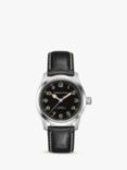 Hamilton H70405730 Men's Khaki Field Murph Khaki Automatic Leather Strap Watch, Black