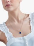 Melissa Odabash Crystal and Enamel Hexagonal Pendant Necklace, Gold/Blue
