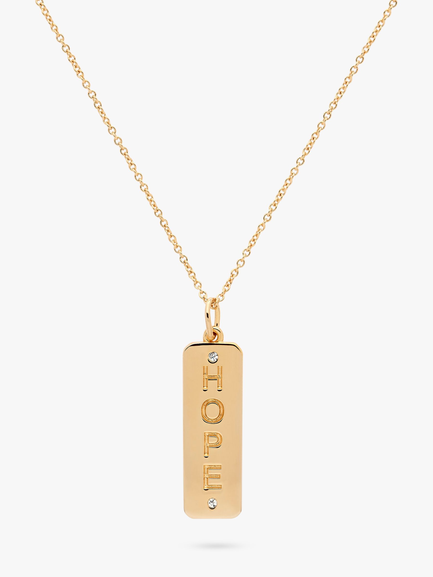 Melissa Odabash Crystal Hope Pendant Necklace, Gold