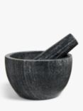 John Lewis Honed Midnight Black Marble Pestle and Mortar