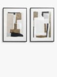 John Lewis Abstract Neutral Framed Canvas, Set of 2, 70 x 50cm, White/Multi