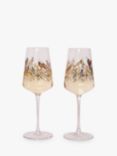 Sara Miller Birds Wine Glasses, 440ml, Set of 2, Clear/Multi