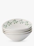 Sophie Conran for Portmeirion Mistletoe Porcelain Cereal Bowl, 18cm, White/Green