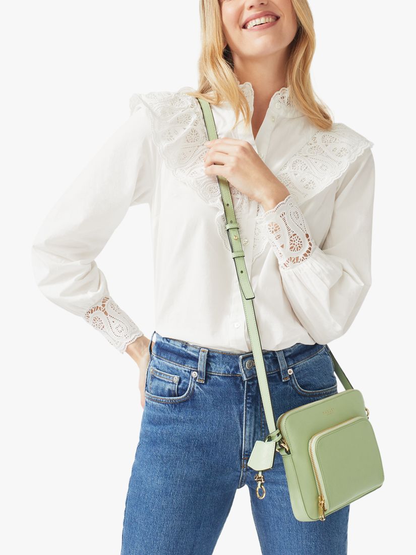 Radley Redford Close Small Zip Top Cross Body Bag, Chalk