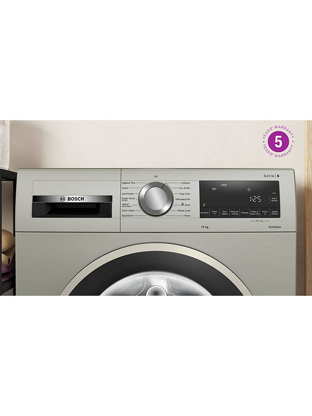 Buy Bosch Series 6 WGG245S2GB Freestanding Washing Machine, 10kg Load, 1400rpm Spin, Silver Inox Online at johnlewis.com