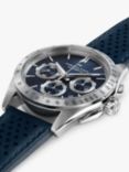 Hamilton H36616640 Men's Jazzmaster Automatic Chronograph Leather Strap Watch, Blue