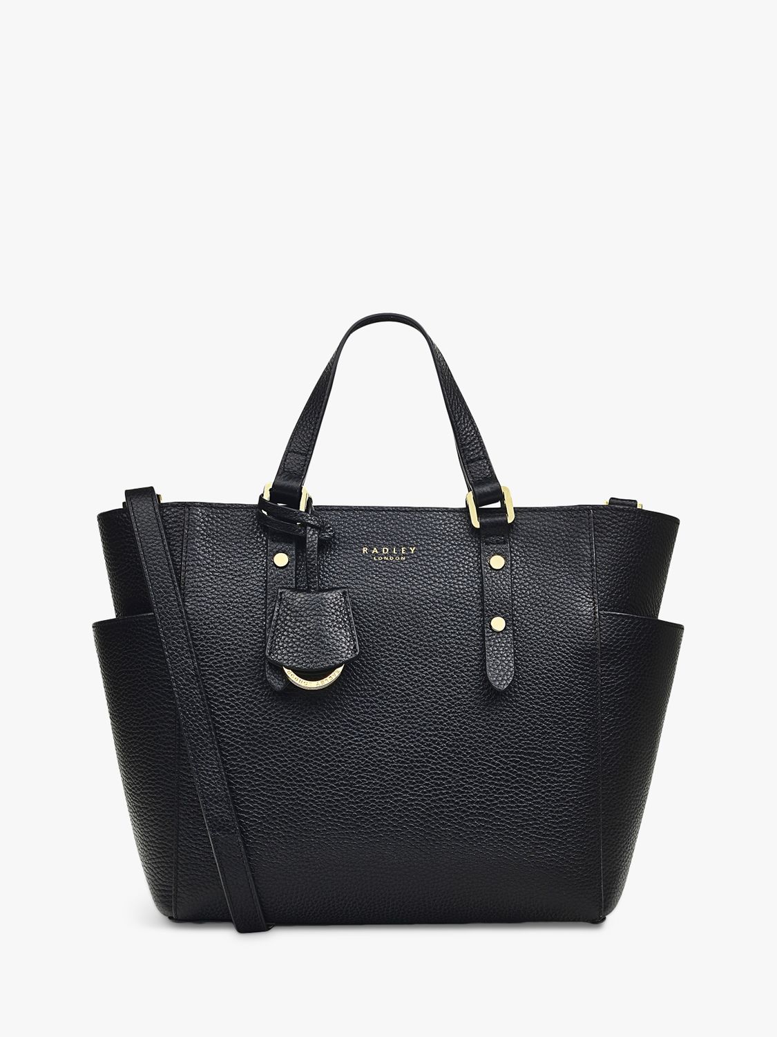 Radley Shoulder Bag Black Medium Handbag Leather Top Zip Satchel