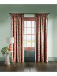 Harlequin x Sophie Robinson Wildflower Meadow Pair Lined Pencil Pleat Curtains, Carnelian/Pearl