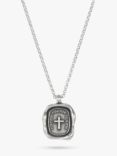 Dower & Hall Men's Fortiter Fideliter Feliciter Talisman Pendant Necklace, Silver