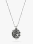 Dower & Hall Men's Spiro Spero Talisman Pendant Necklace, Silver