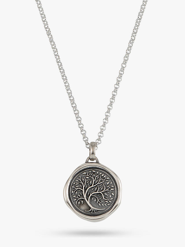 Dower & Hall Men's Tree of Life Talisman Pendant Necklace, Silver