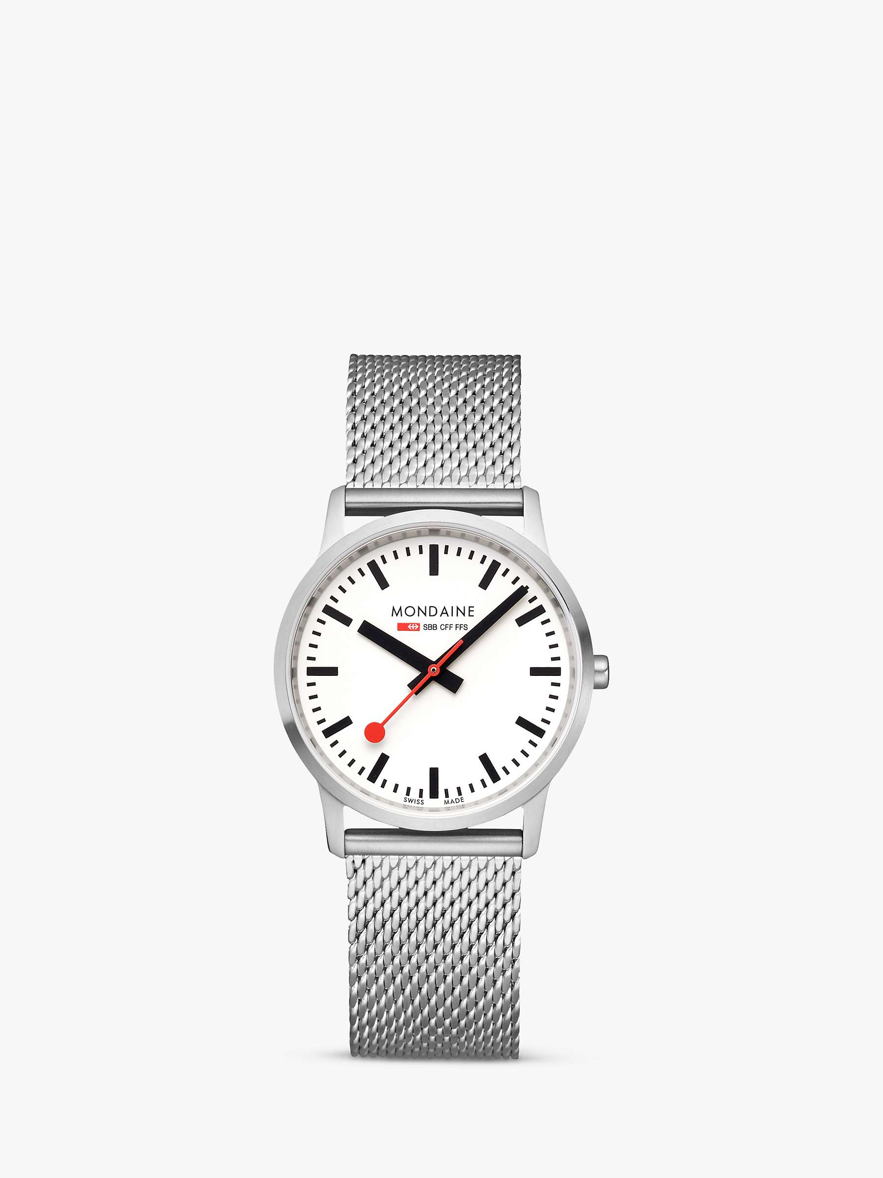 Buy Modaine A400.30351.16SBZ Unisex Simply Elegant Mesh Strap Watch, Silver/White Online at johnlewis.com