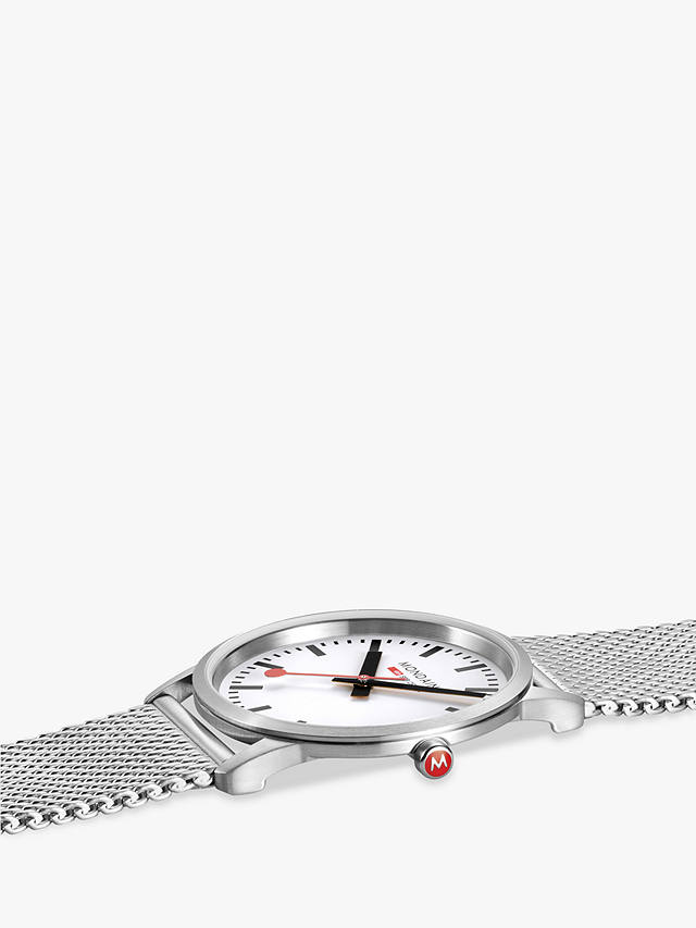 Modaine A400.30351.16SBZ Unisex Simply Elegant Mesh Strap Watch, Silver/White